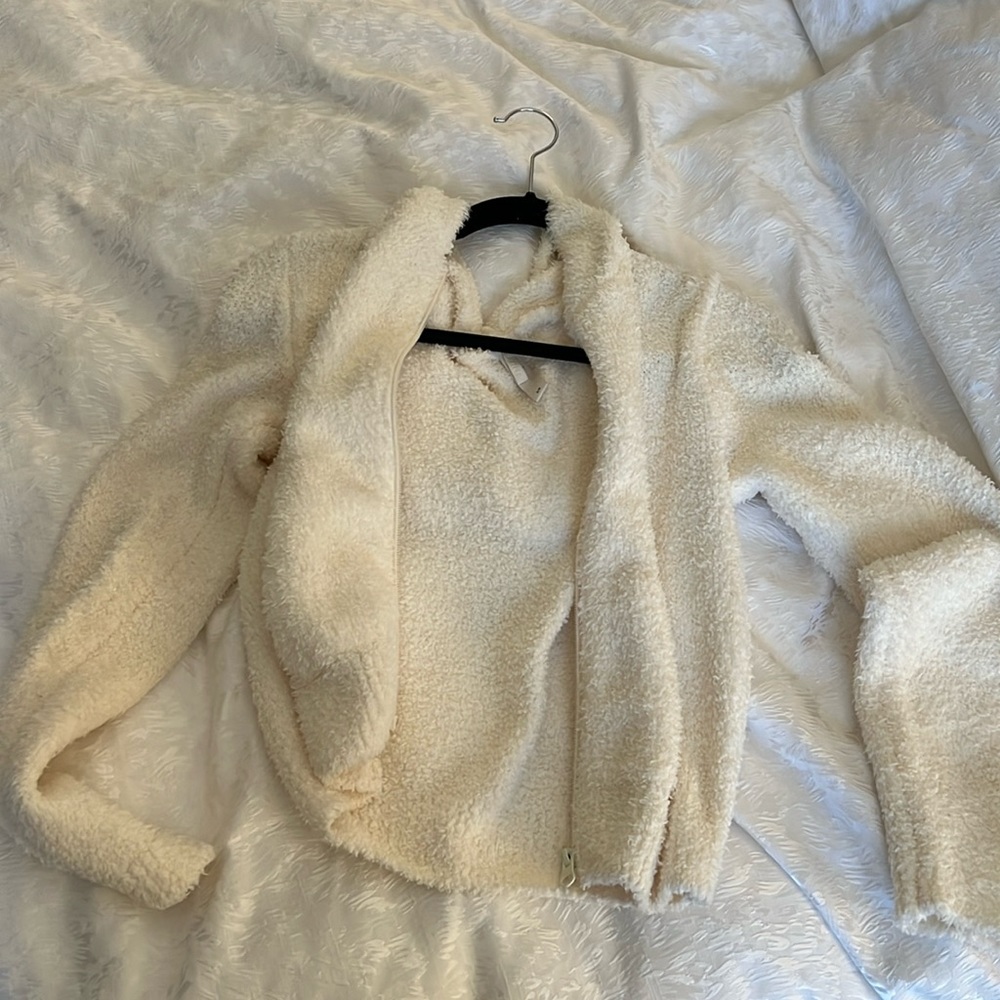 Skims ivory zip hoodie